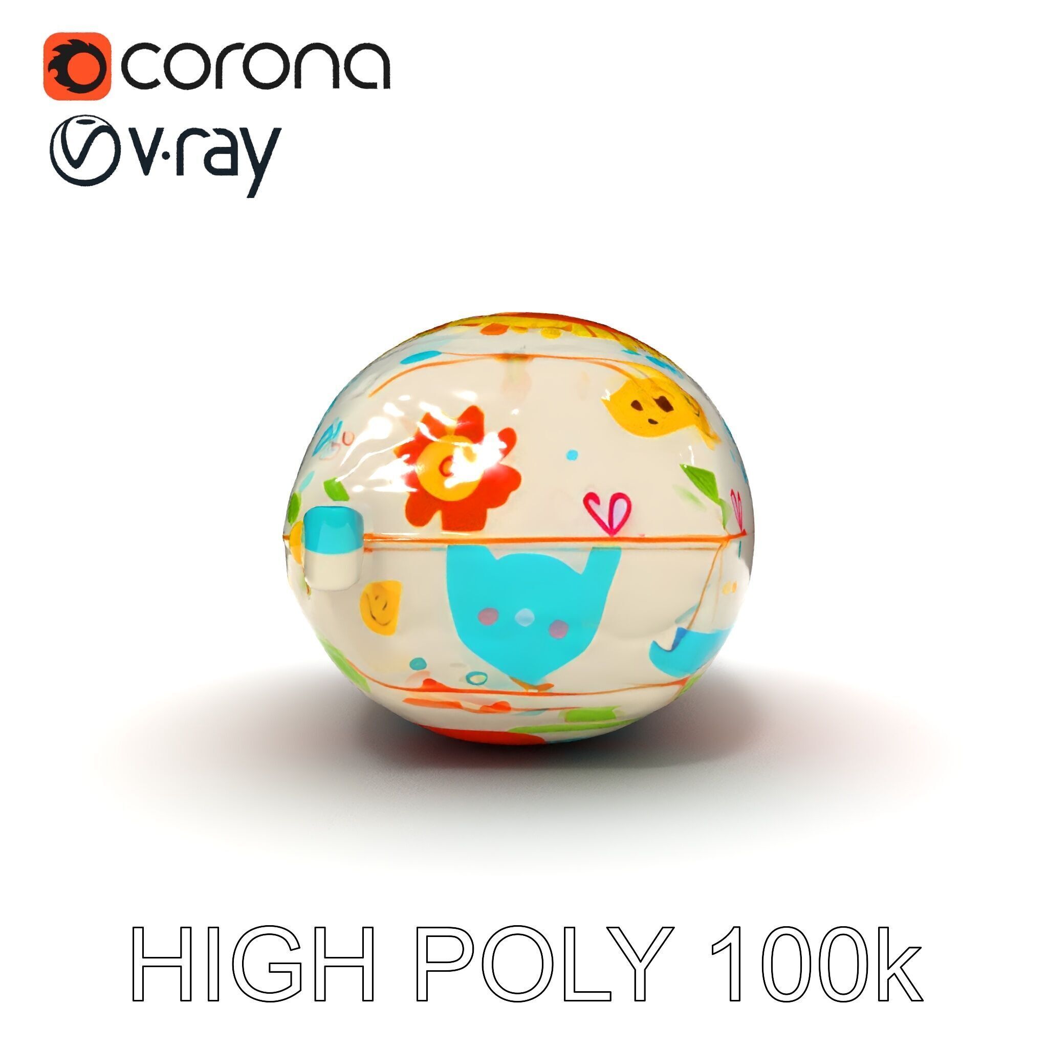 Colorful Animal Print Pillow Model Pack Low-poly 3D model_10