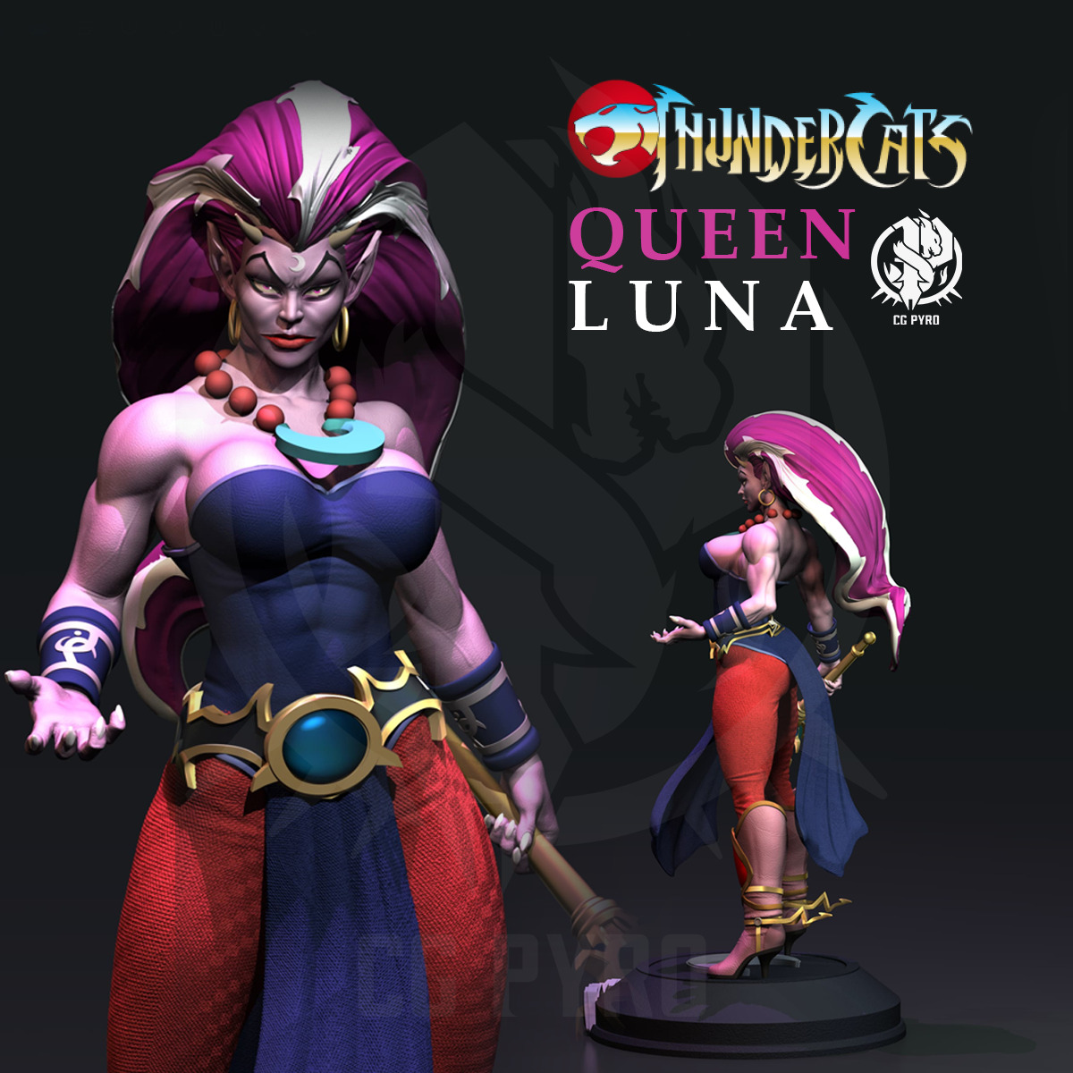 Queen Luna Lunatacs thundercats villains STL files 3d printing 3D print model