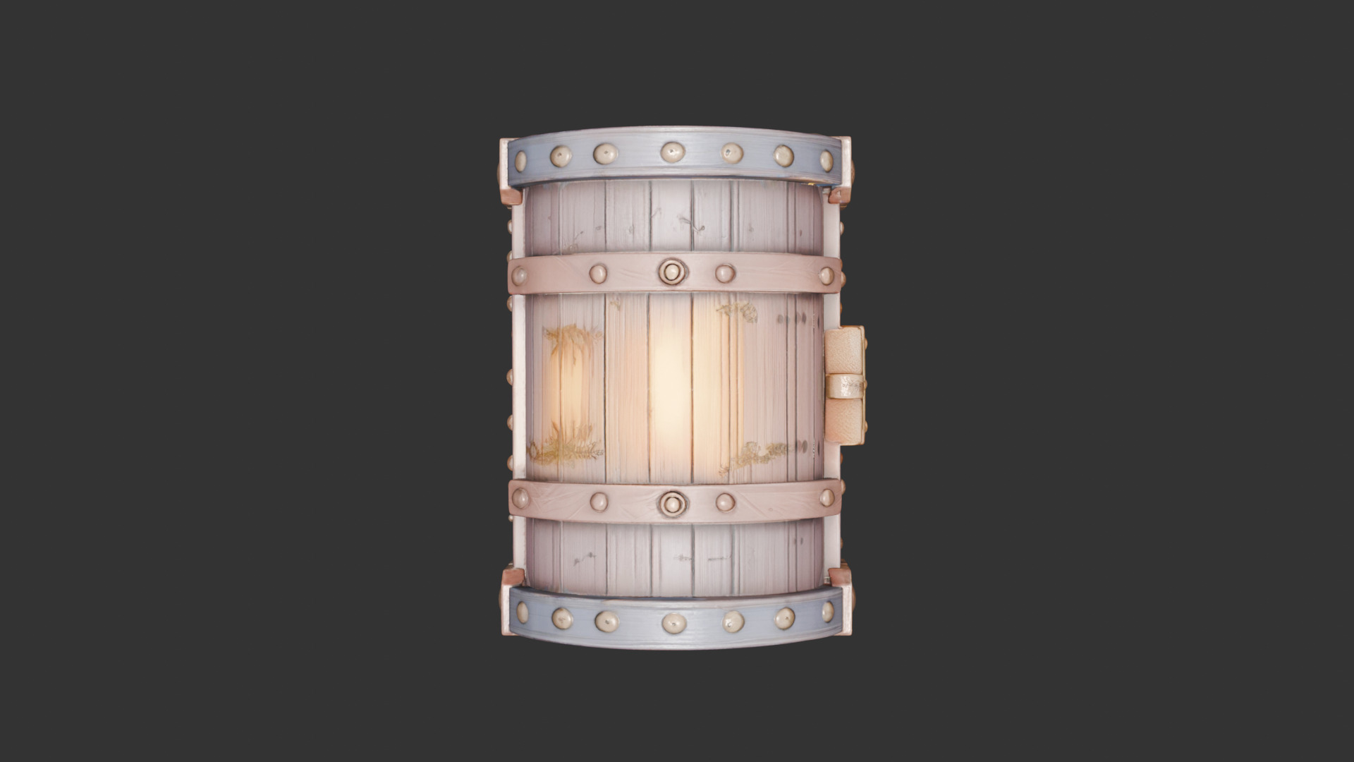Timeworn Treasure Chest with Glowing Lock 3D model_10