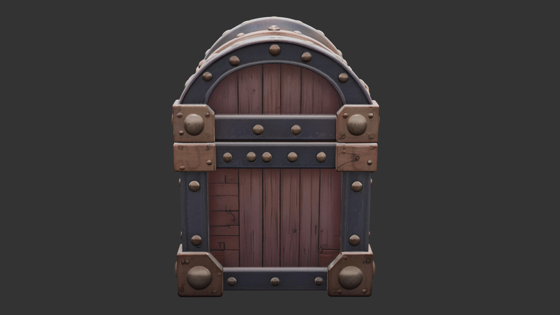 Timeworn Treasure Chest with Glowing Lock 3D model_2