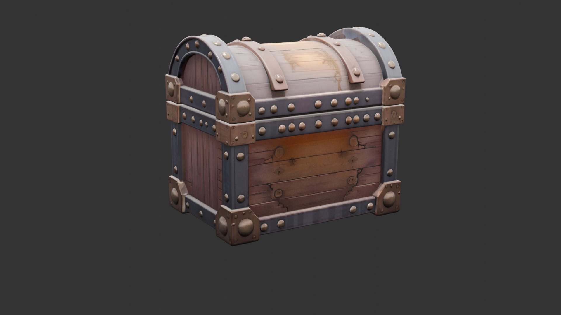 Timeworn Treasure Chest with Glowing Lock 3D model_5