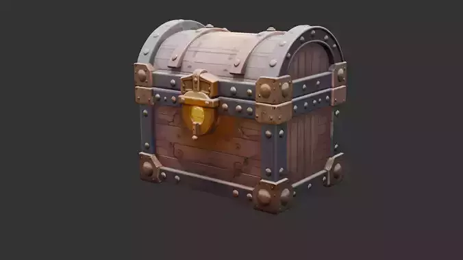 Timeworn Treasure Chest with Glowing Lock