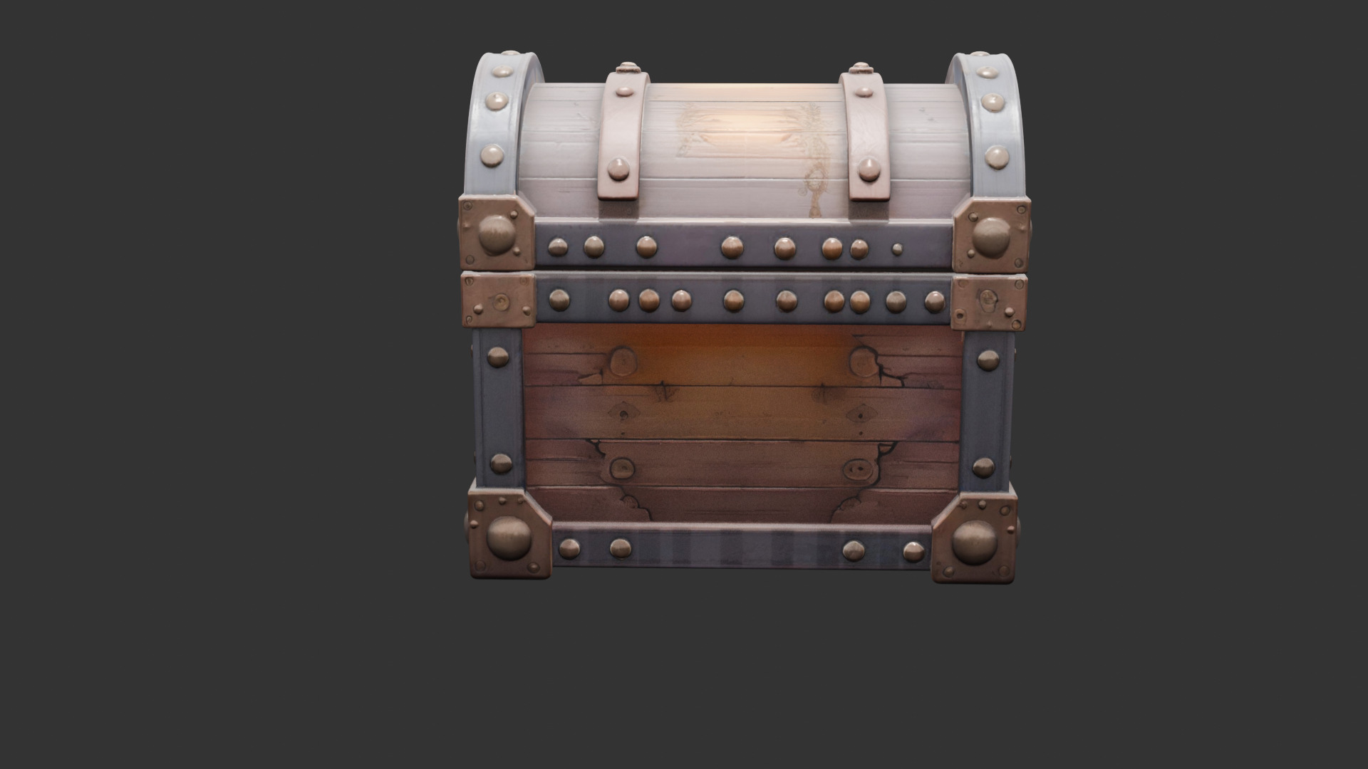 Timeworn Treasure Chest with Glowing Lock 3D model_8
