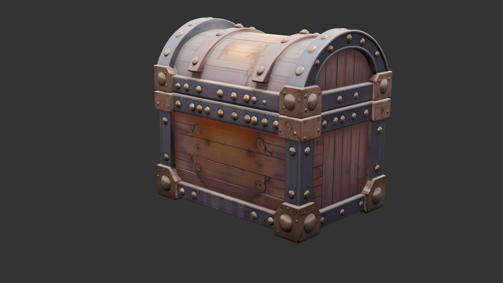 Timeworn Treasure Chest with Glowing Lock 3D model_4