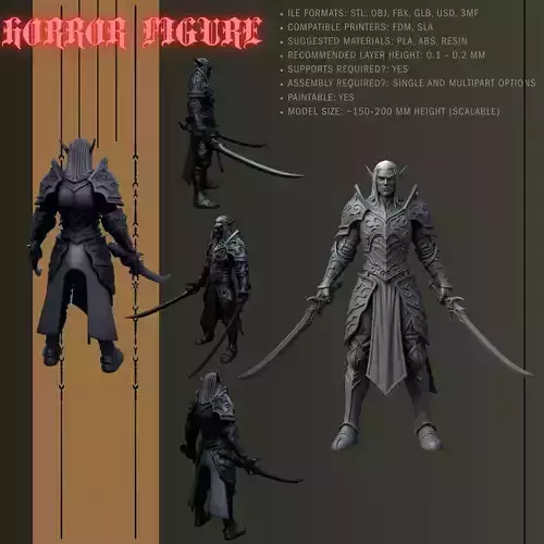 Noble Warrior of the Shadows 3D print model