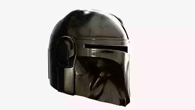 After War Mandalorian Helmet Damaged Sci-Fi Prop Low-poly 3D model