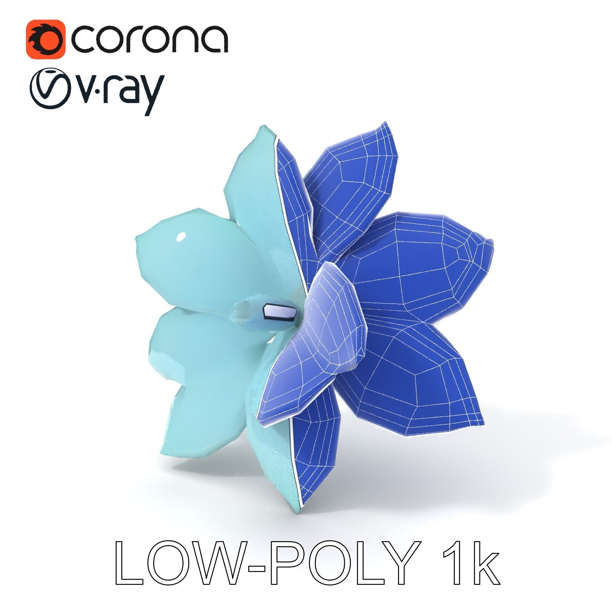 Glowing Lotus Flower Model Pack for Environment Design Low-poly 3D model_12