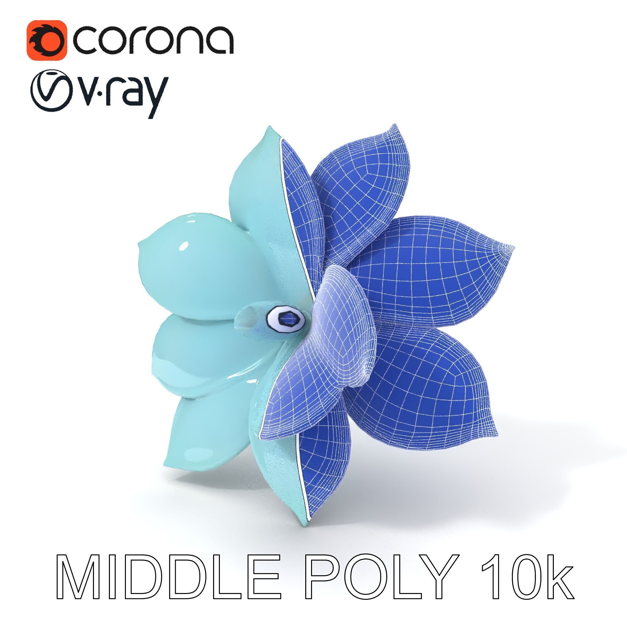 Glowing Lotus Flower Model Pack for Environment Design Low-poly 3D model_6