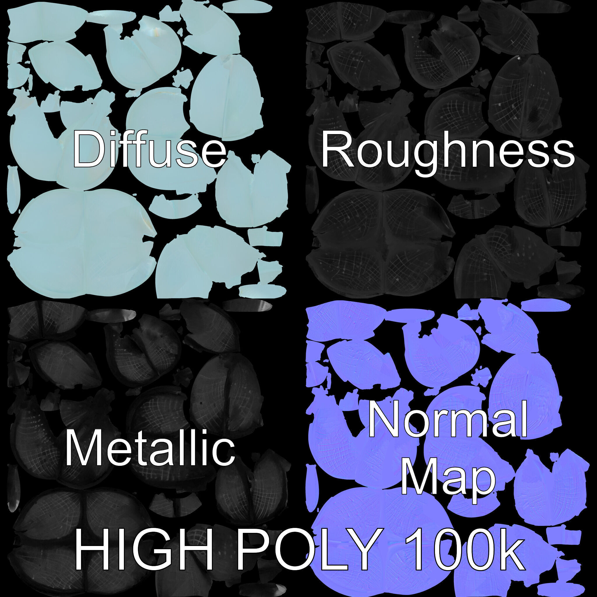 Glowing Lotus Flower Model Pack for Environment Design Low-poly 3D model_2