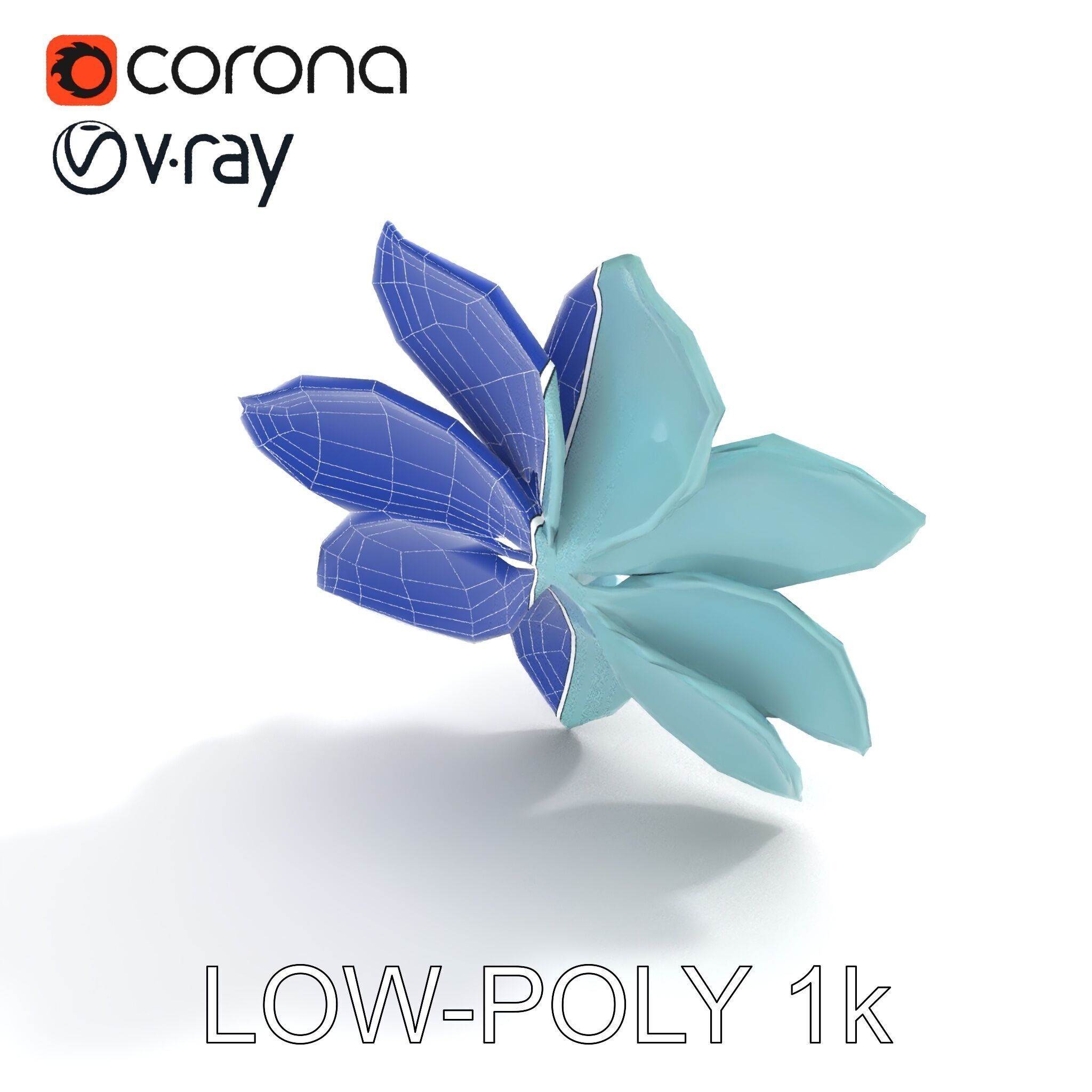 Glowing Lotus Flower Model Pack for Environment Design Low-poly 3D model_30