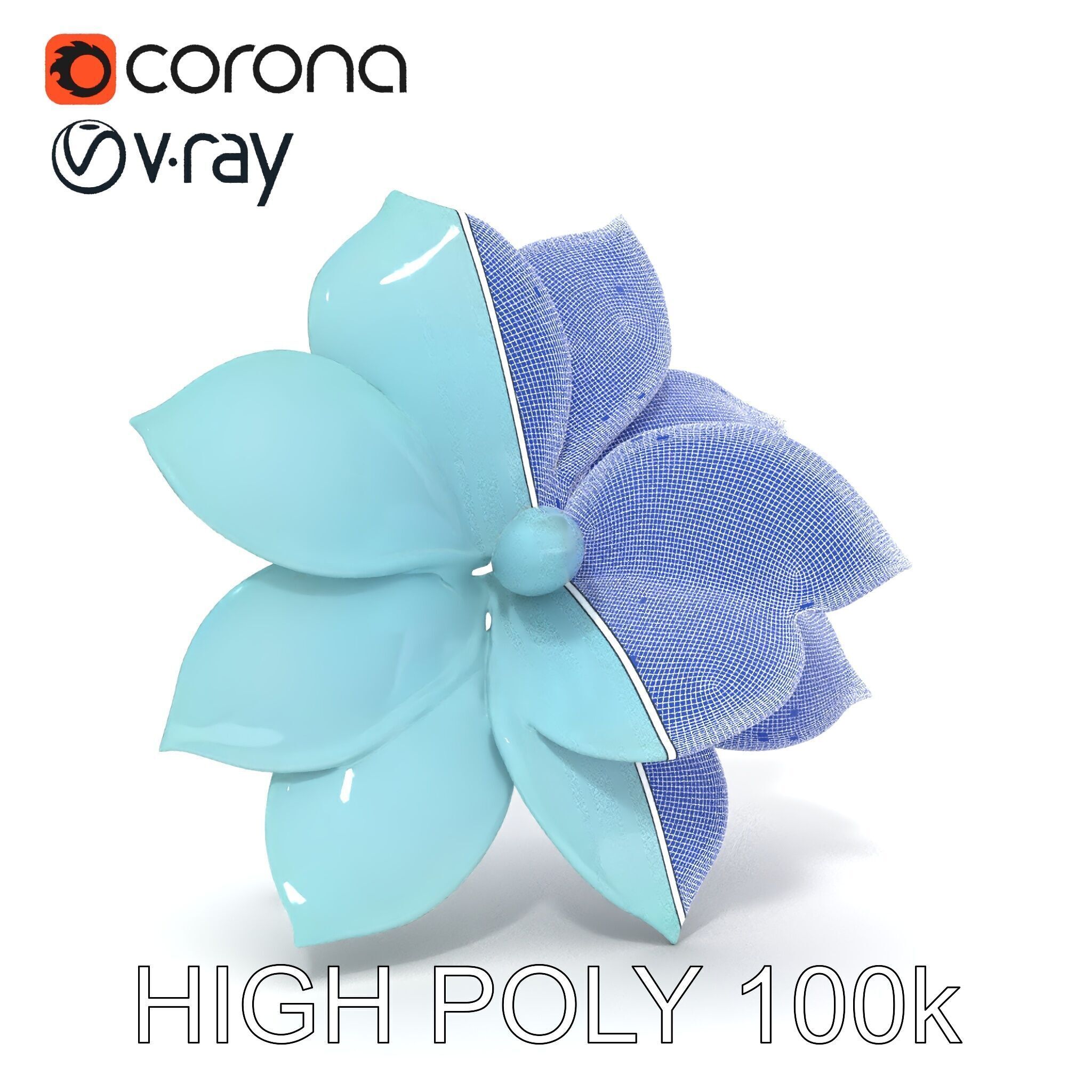 Glowing Lotus Flower Model Pack for Environment Design Low-poly 3D model_10