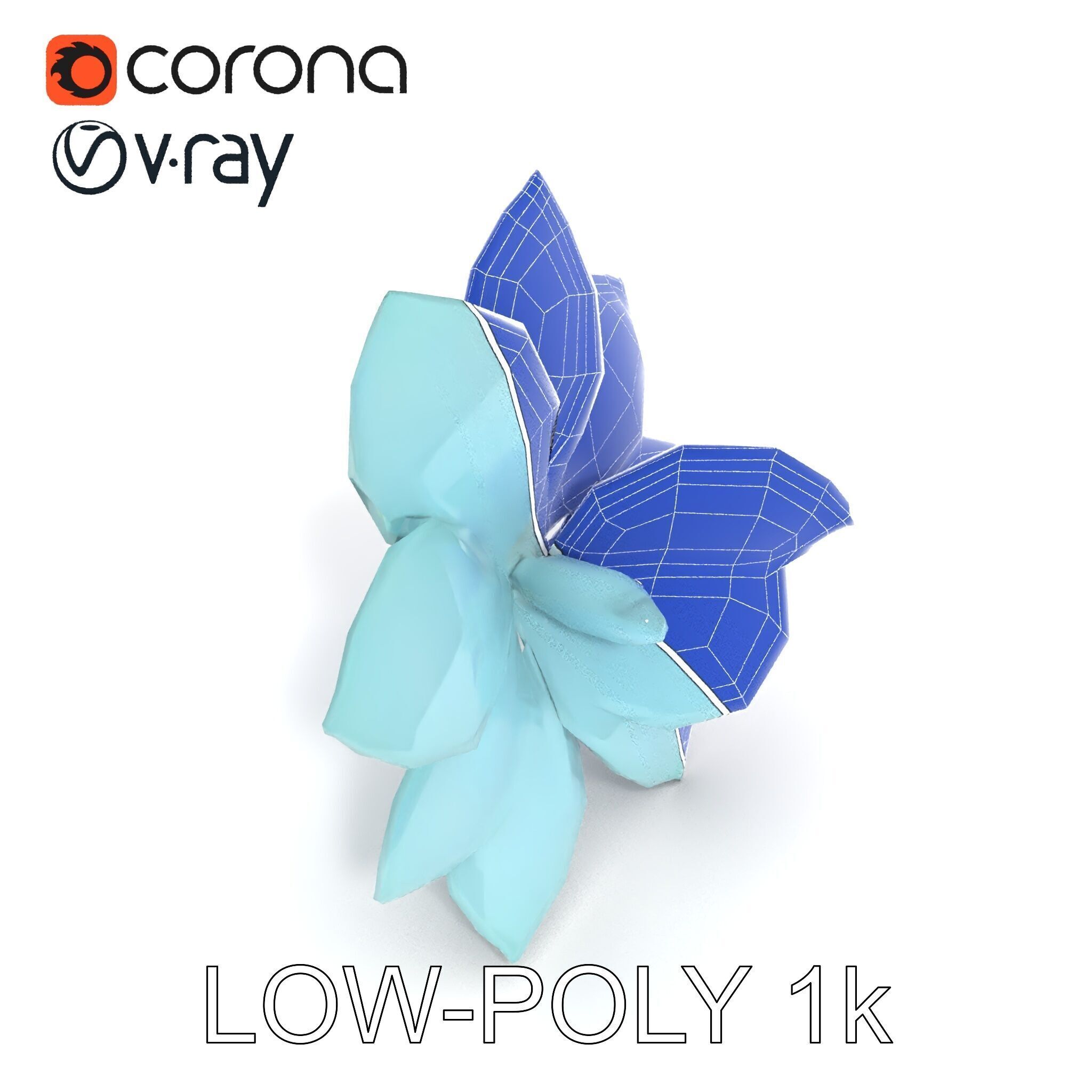 Glowing Lotus Flower Model Pack for Environment Design Low-poly 3D model_22