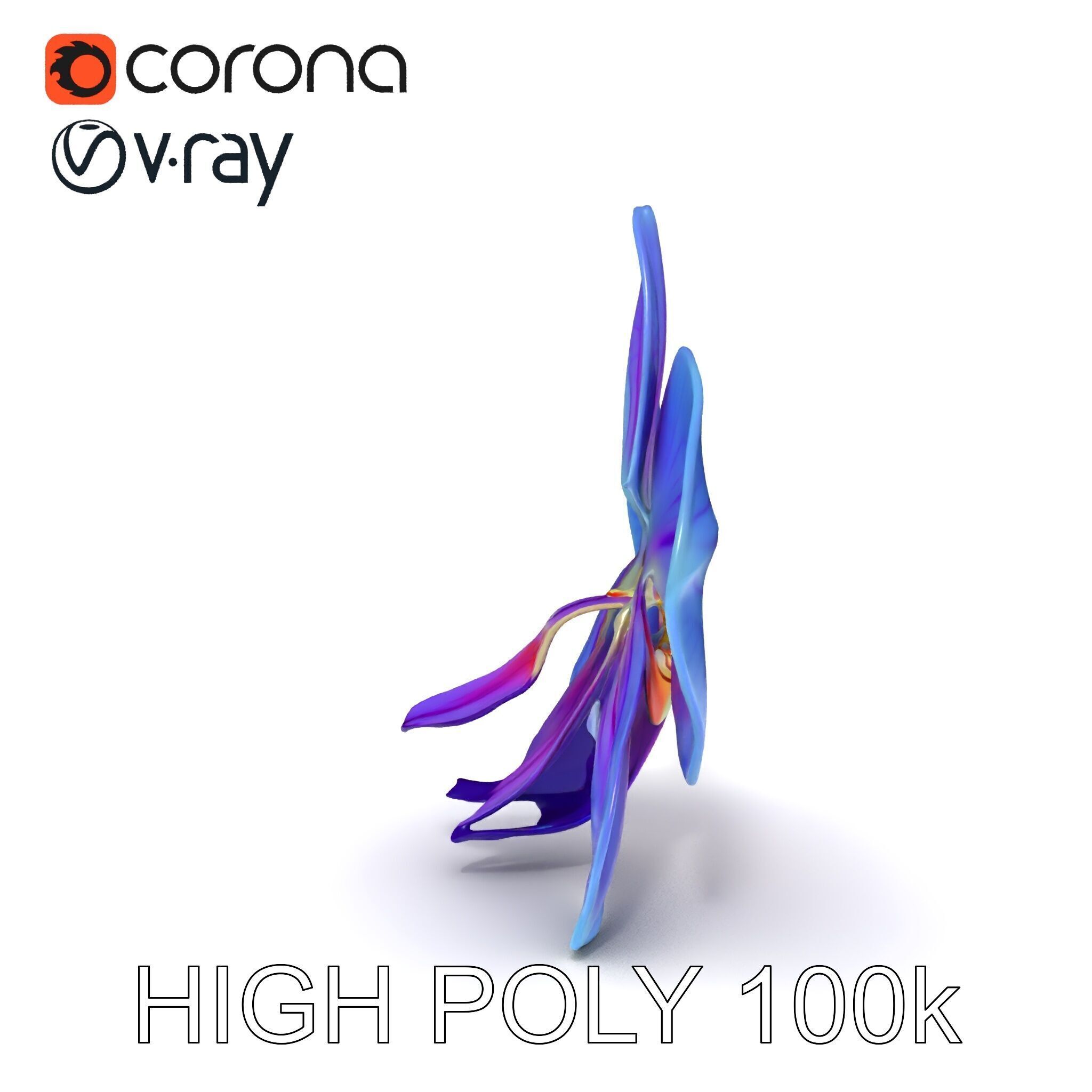 Orchid Flower Model Pack for Realistic D Rendering and Animation Low-poly 3D model_16