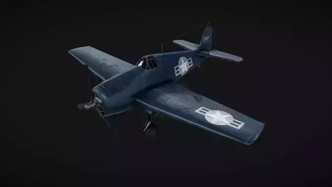 Grumman F6F Hellcat Low-poly 3D model