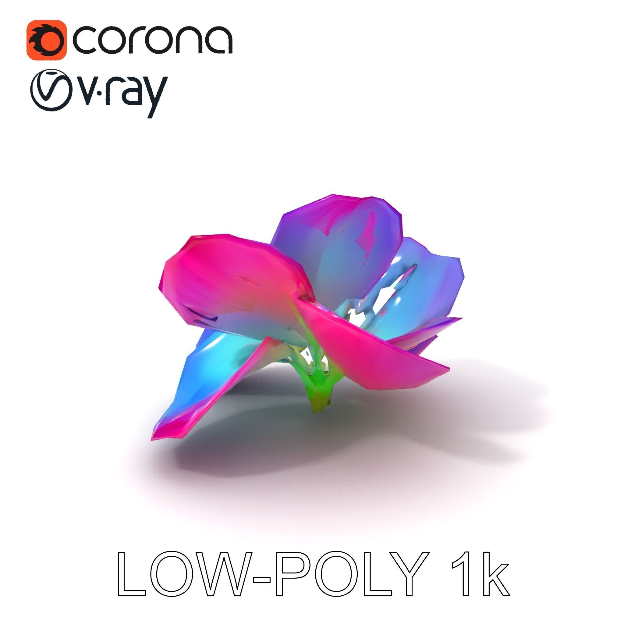 Vibrant Lotus Flower D Model Pack Low-poly 3D model_12