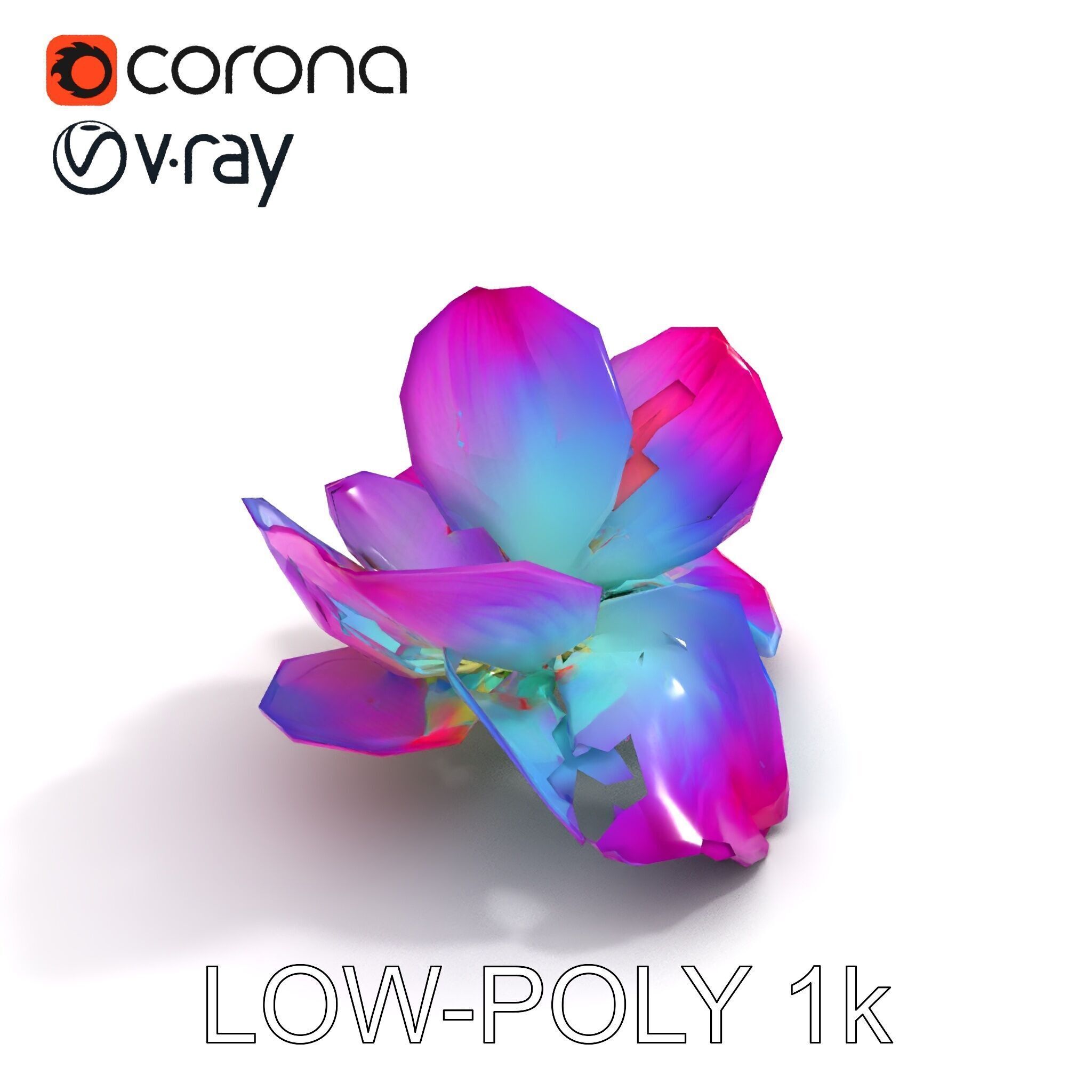 Vibrant Lotus Flower D Model Pack Low-poly 3D model_28