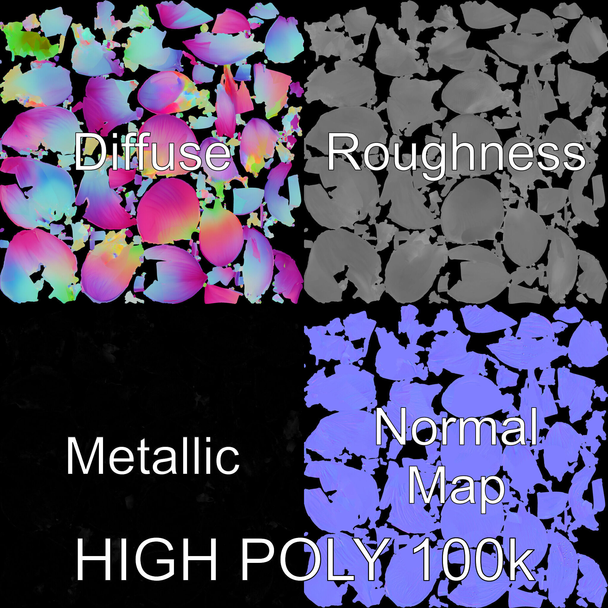 Vibrant Lotus Flower D Model Pack Low-poly 3D model_2