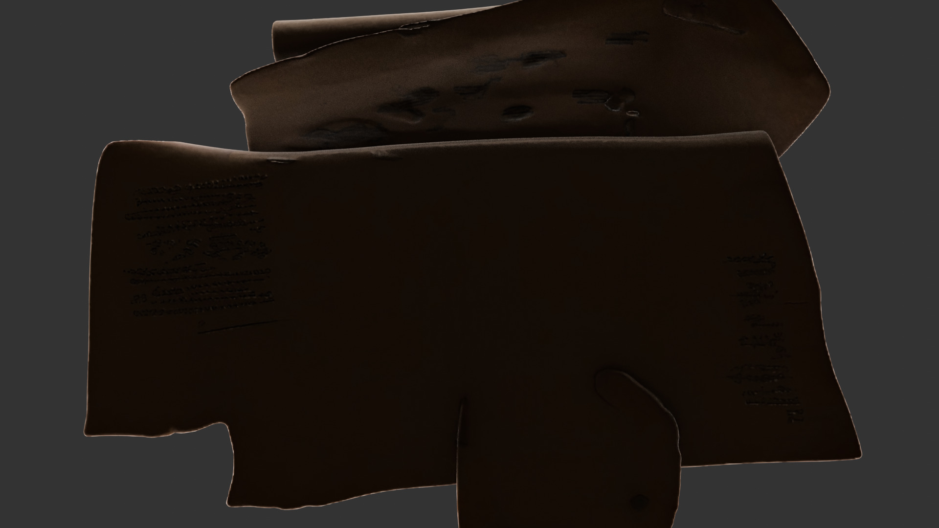 Abandoned Wizard Scrolls Low-poly 3D model_9