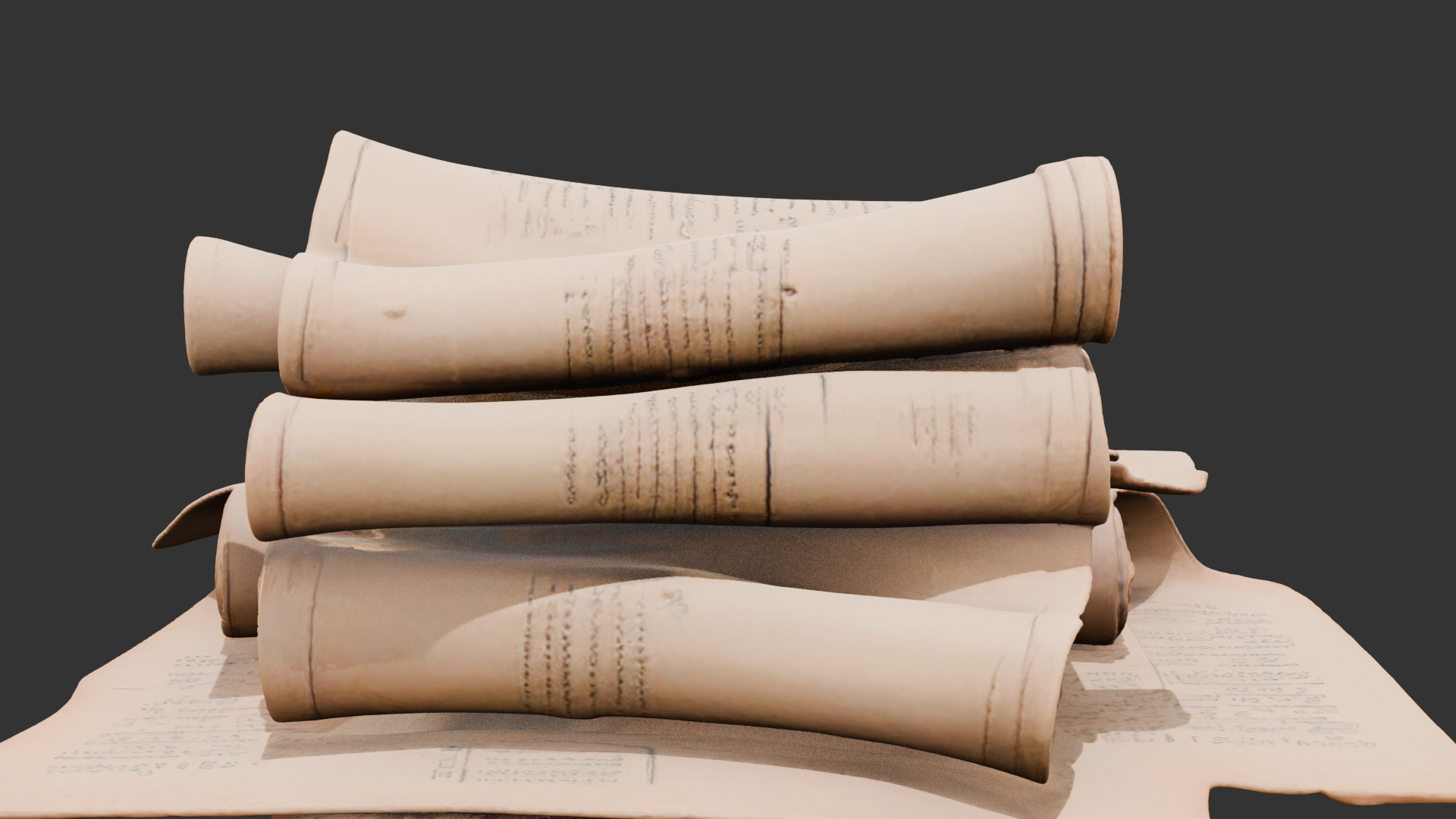 Abandoned Wizard Scrolls Low-poly 3D model_5