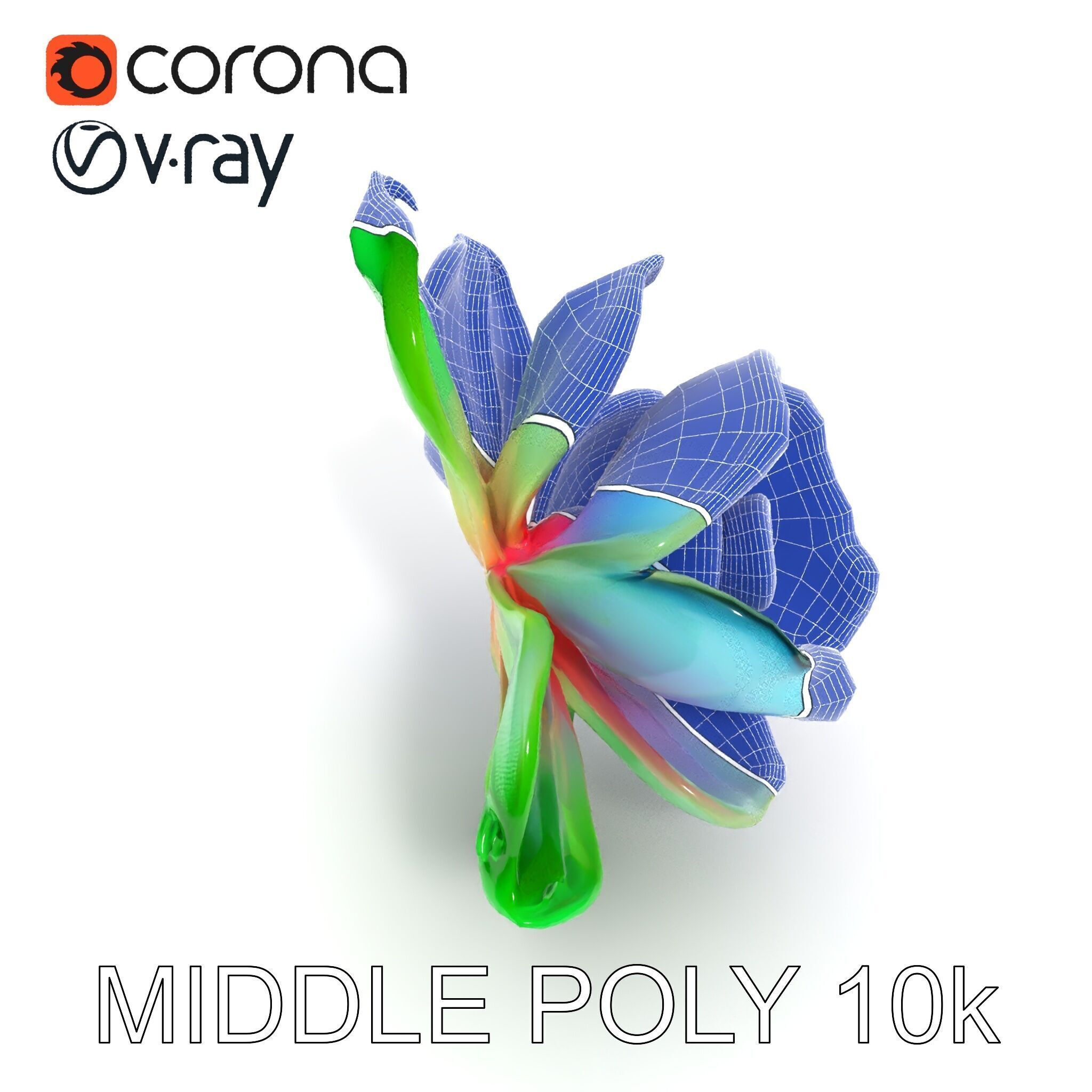 Colorful Bloom Flower Model Pack for D Rendering Low-poly 3D model_6