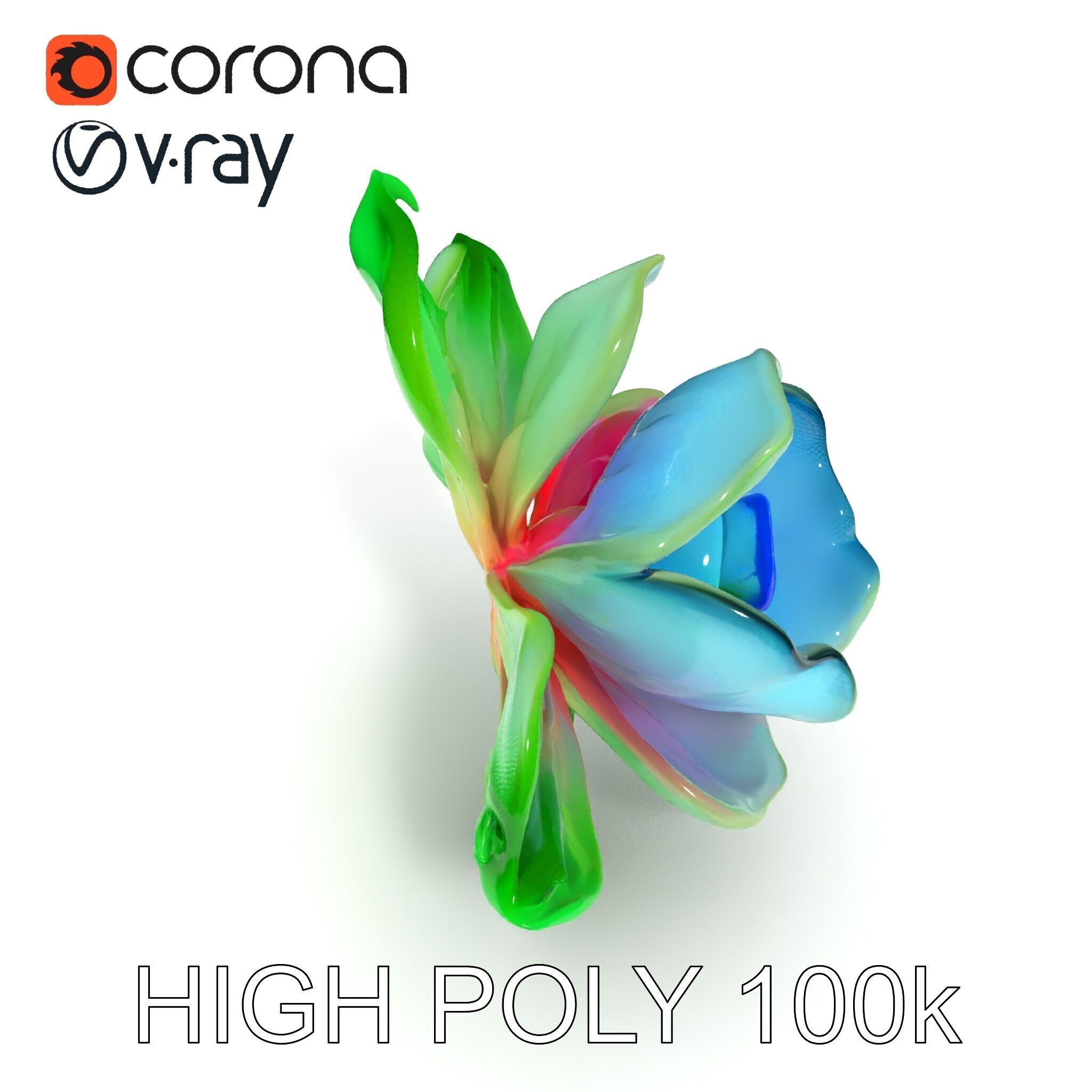 Colorful Bloom Flower Model Pack for D Rendering Low-poly 3D model_16