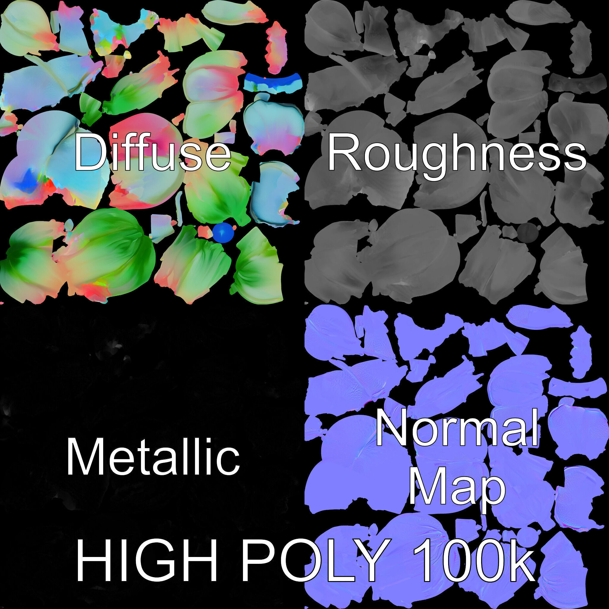 Colorful Bloom Flower Model Pack for D Rendering Low-poly 3D model_2