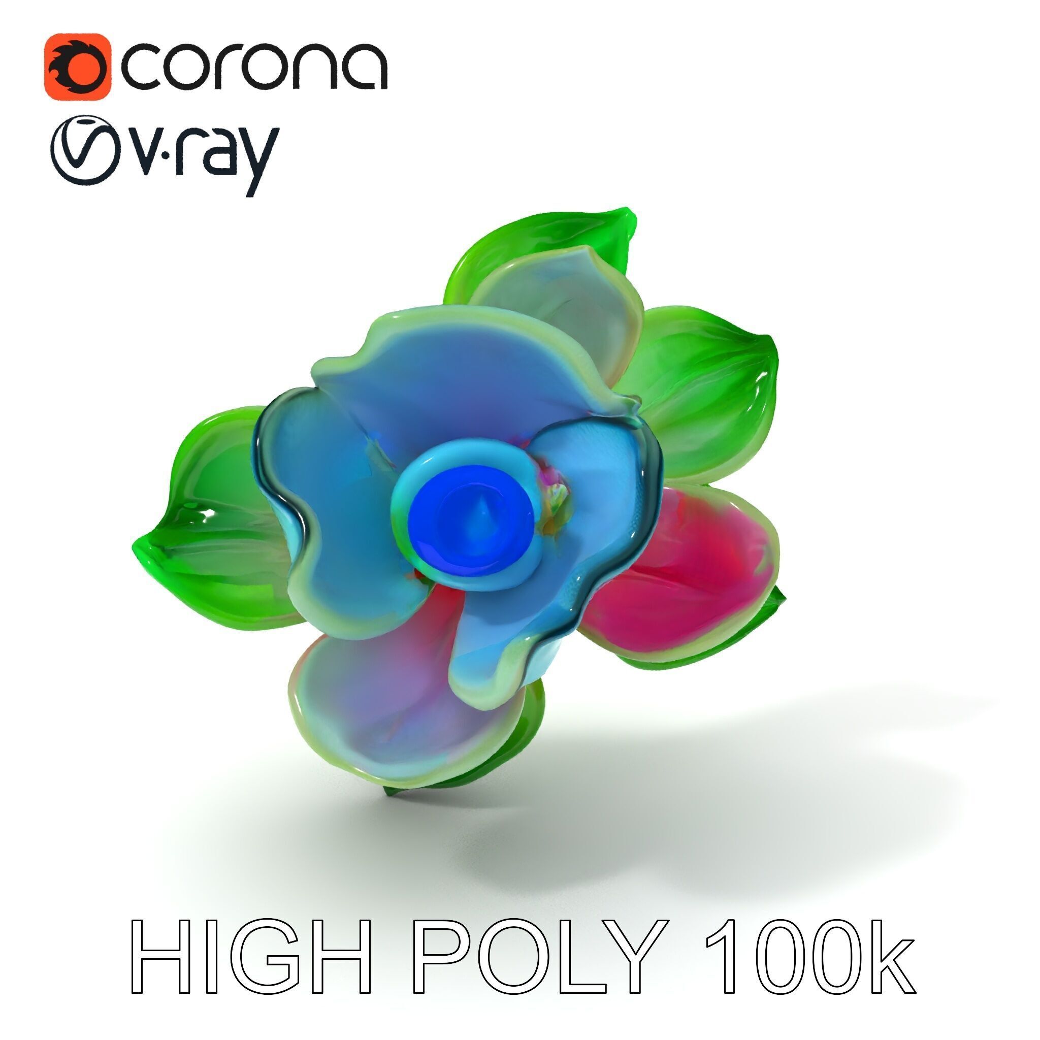 Colorful Bloom Flower Model Pack for D Rendering Low-poly 3D model_3