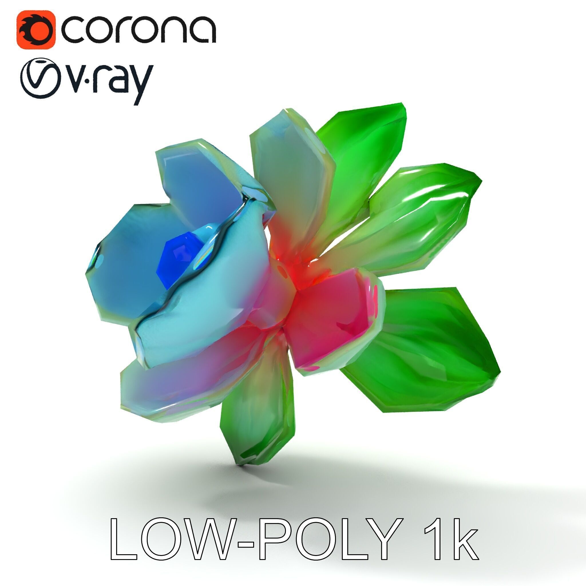Colorful Bloom Flower Model Pack for D Rendering Low-poly 3D model_15