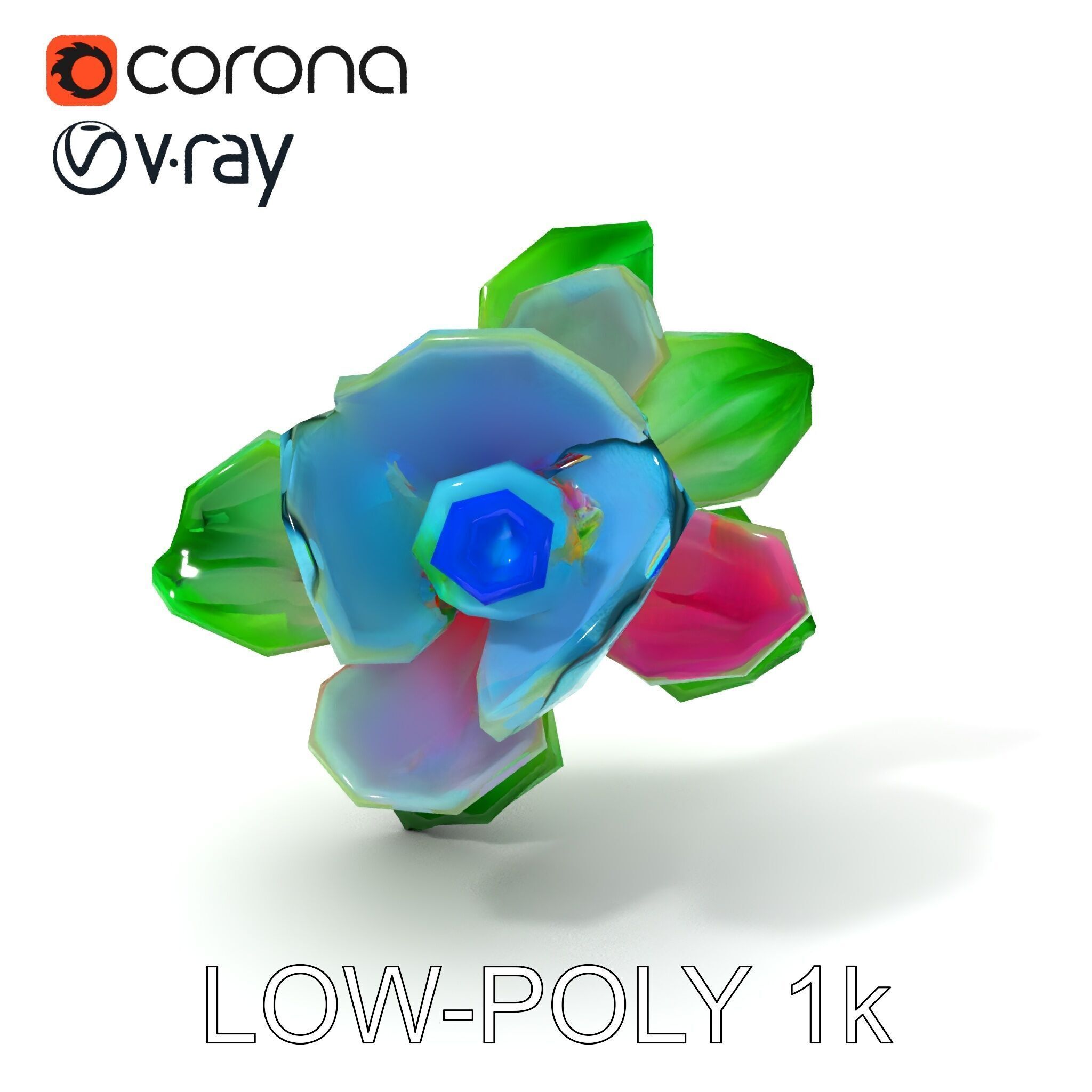 Colorful Bloom Flower Model Pack for D Rendering Low-poly 3D model_22