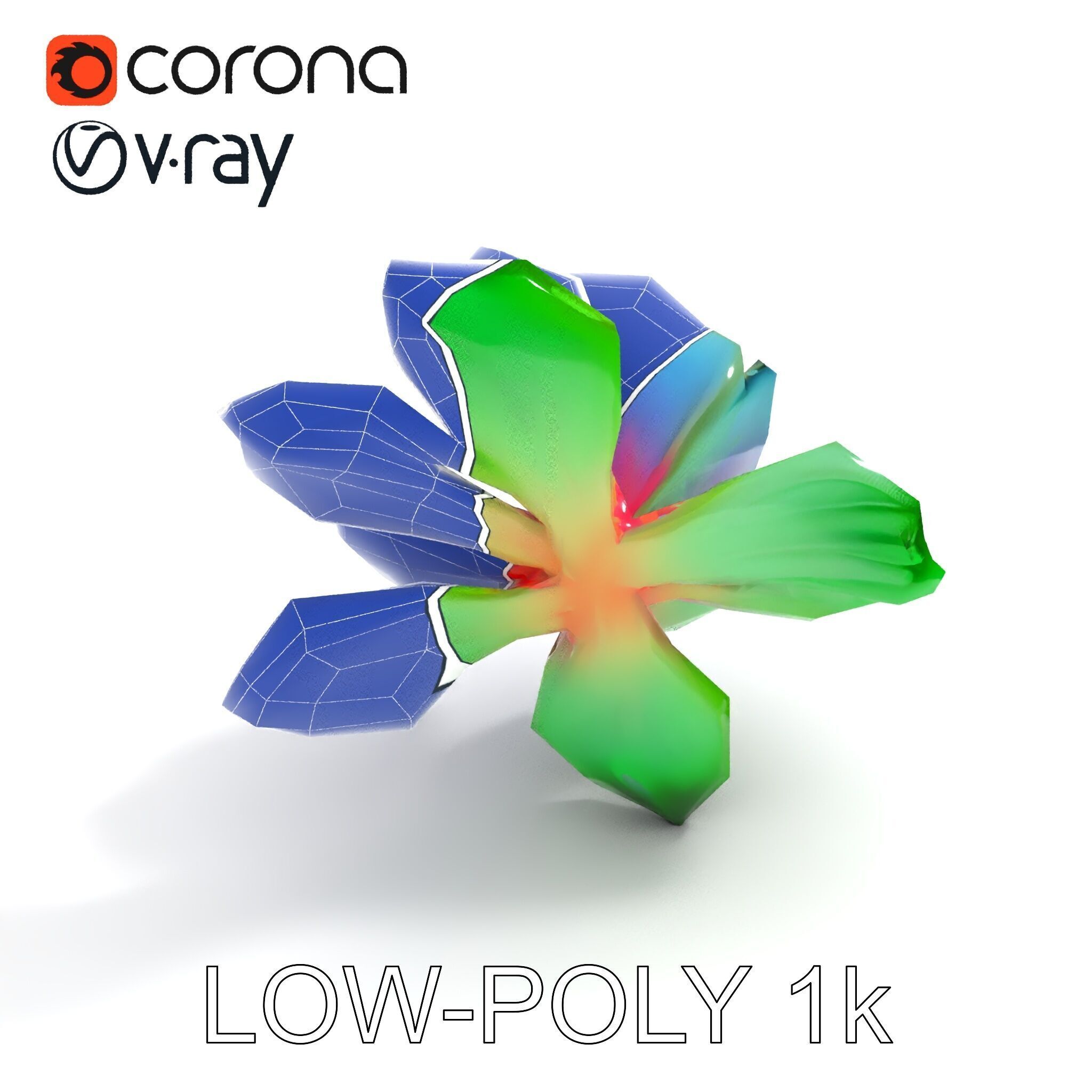Colorful Bloom Flower Model Pack for D Rendering Low-poly 3D model_13