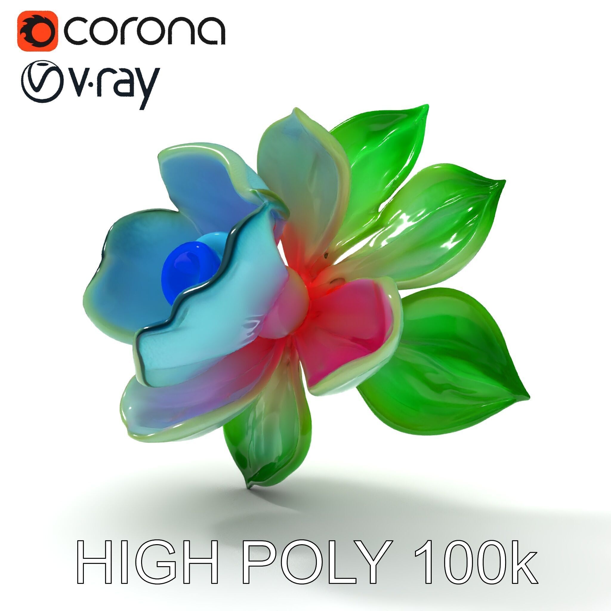 Colorful Bloom Flower Model Pack for D Rendering Low-poly 3D model_8