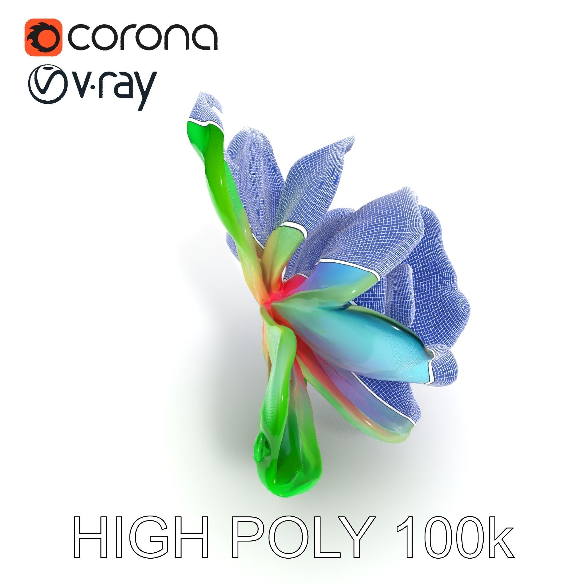 Colorful Bloom Flower Model Pack for D Rendering Low-poly 3D model_11