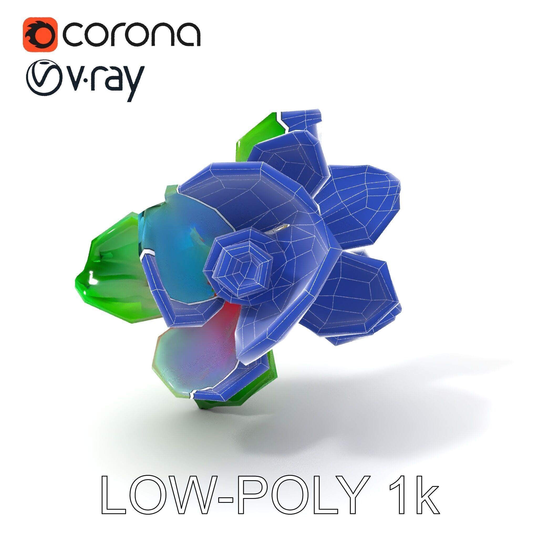 Colorful Bloom Flower Model Pack for D Rendering Low-poly 3D model_10
