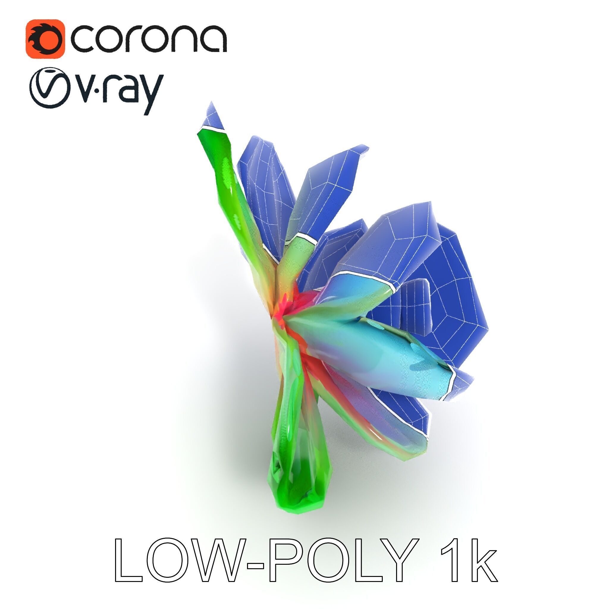 Colorful Bloom Flower Model Pack for D Rendering Low-poly 3D model_7