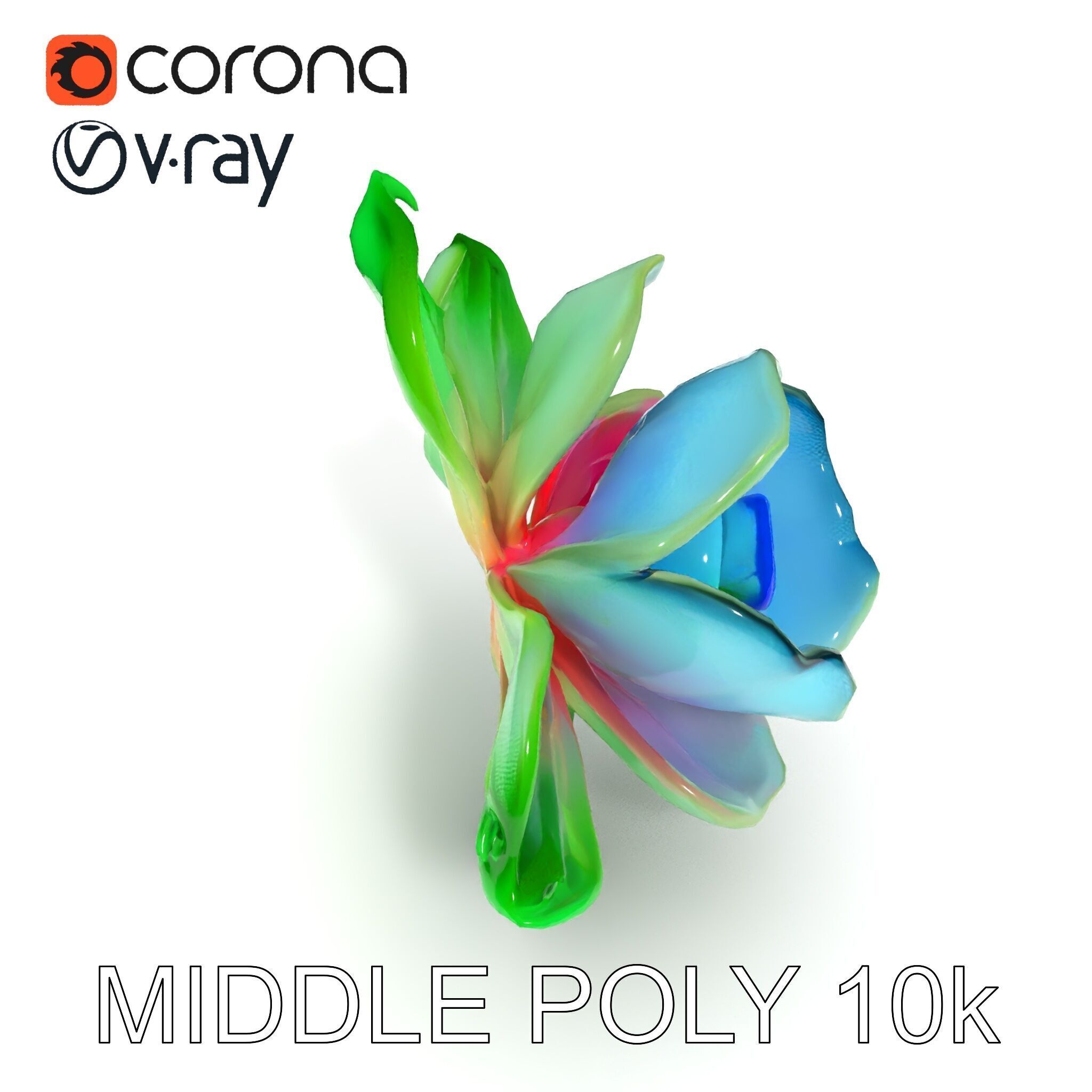 Colorful Bloom Flower Model Pack for D Rendering Low-poly 3D model_9