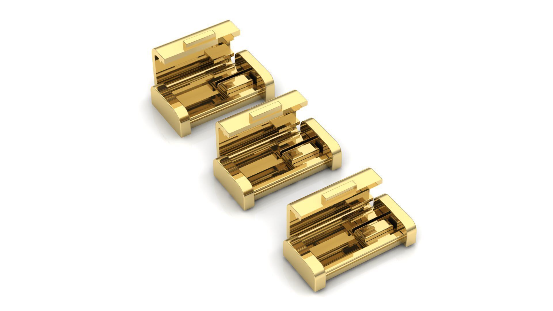 PACK Cuban Locks Clasp 11mm 12mm 13mm 3D print model_1