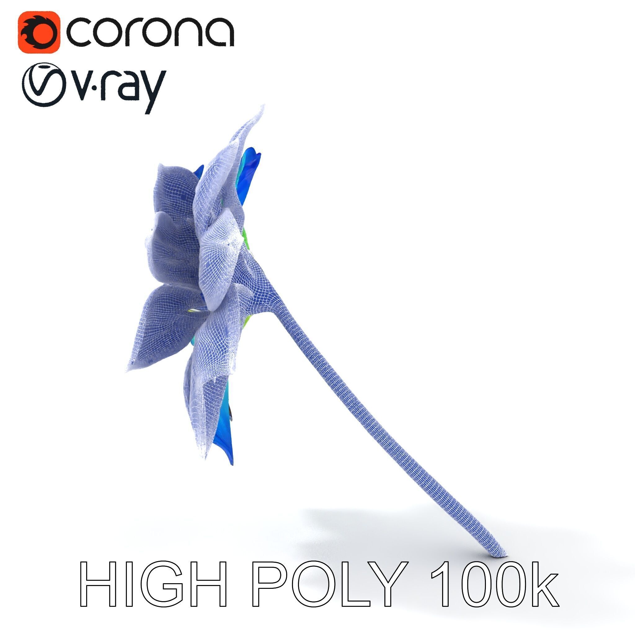 Vibrant Rainbow Flower Model Pack for D Applications Low-poly 3D model_11