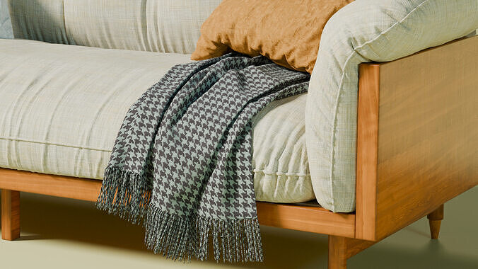Cozy Modern Sofa 3D model 4