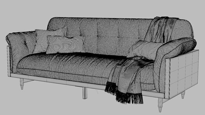 Cozy Modern Sofa 3D model 6