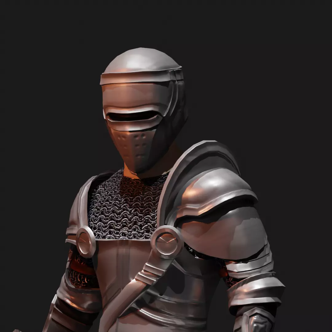 3D Character - Knight Low-poly 3D model_0