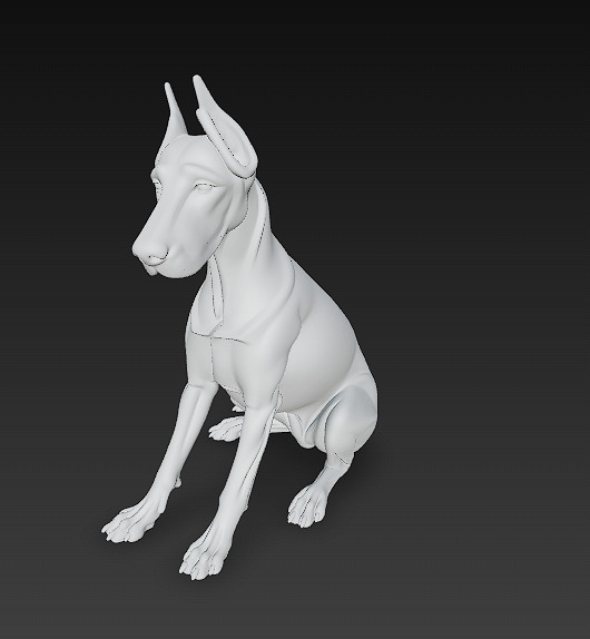 Doberman 3D Model Basic - Low Poly 3D model_5