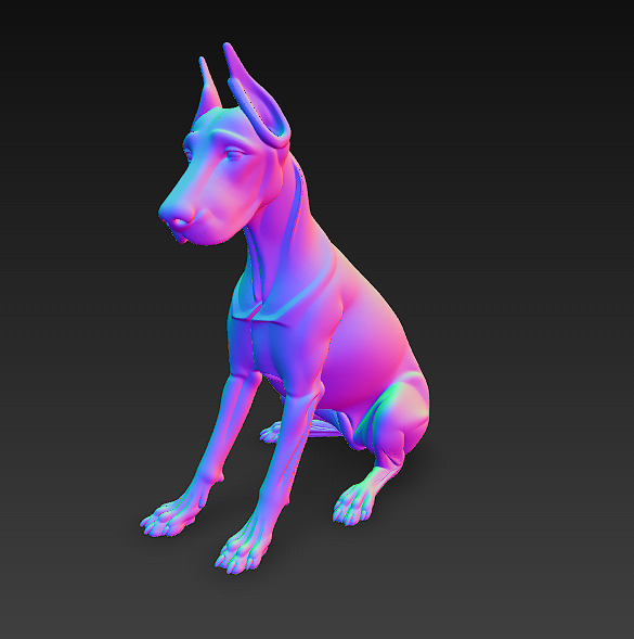 Doberman 3D Model Basic - Low Poly 3D model_9