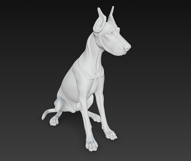 Doberman 3D Model Basic - Low Poly 3D model_6