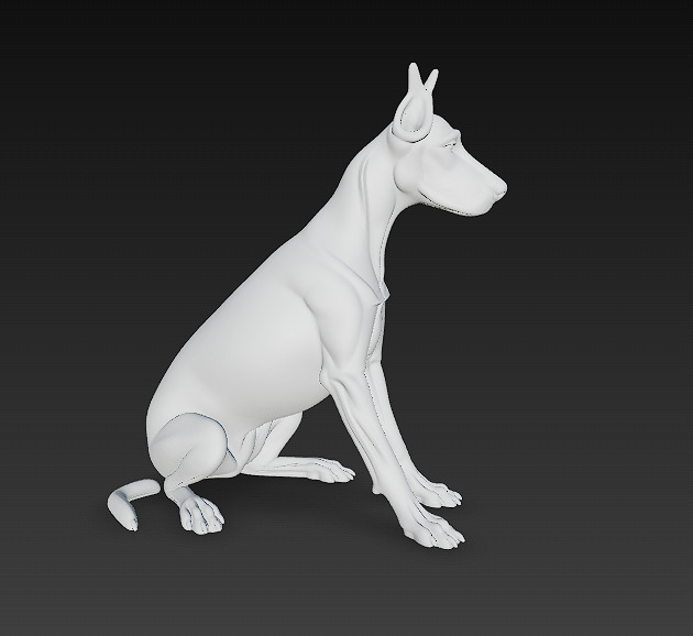 Doberman 3D Model Basic - Low Poly 3D model_7