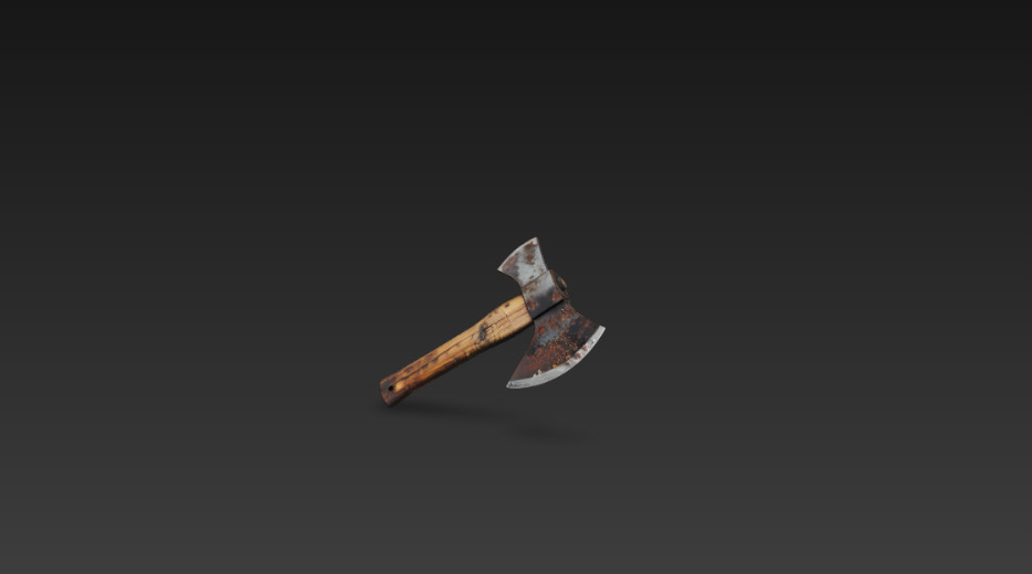 Realistic rusty axe 3D model_3