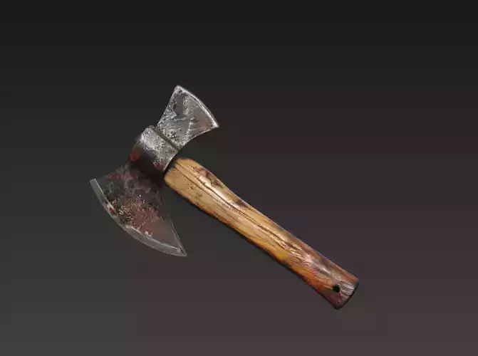 Realistic rusty axe