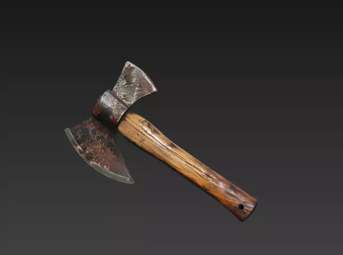 Realistic rusty axe 3D model_0