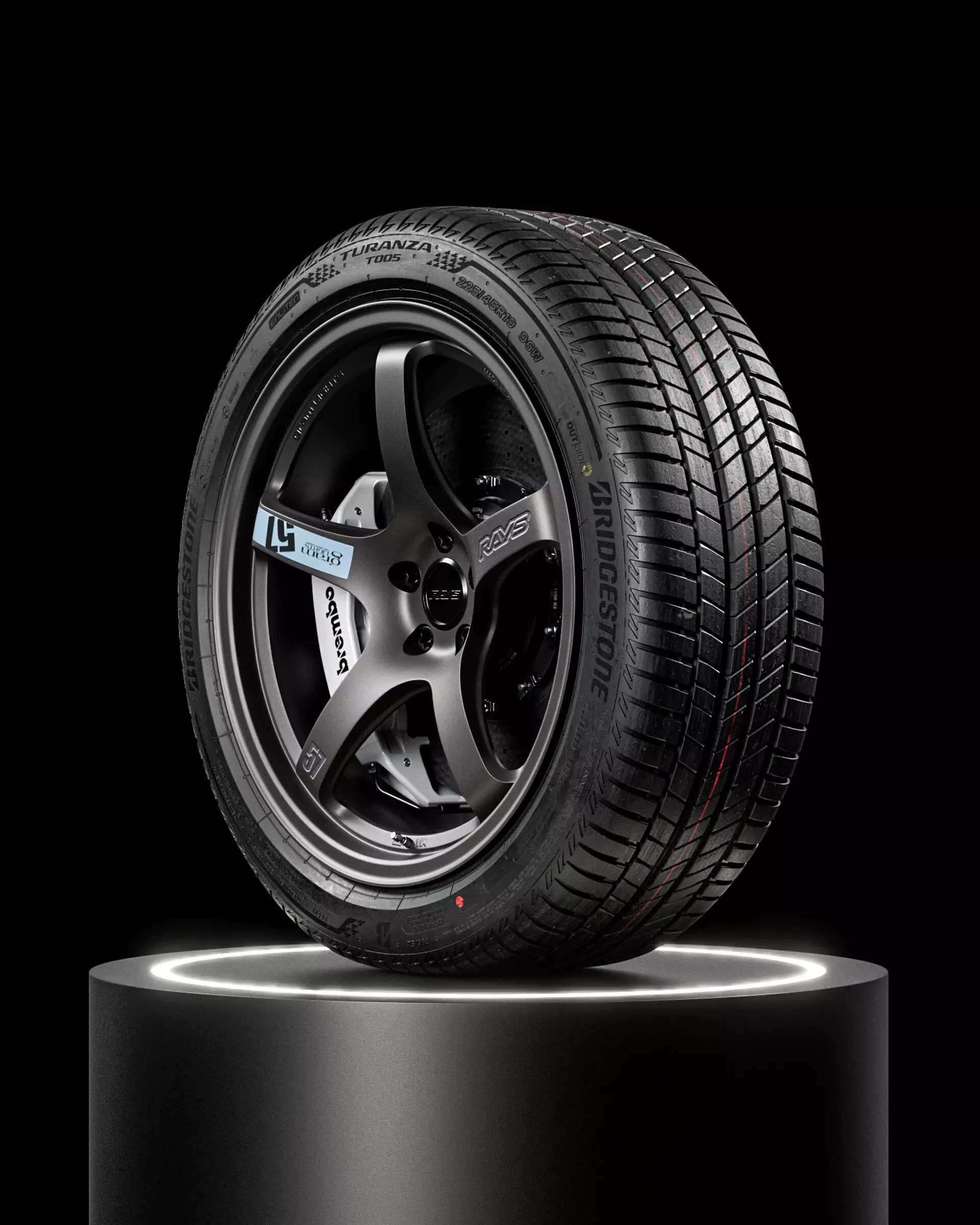 Bridgestone Turanza 225 45 R19 96W 3D model