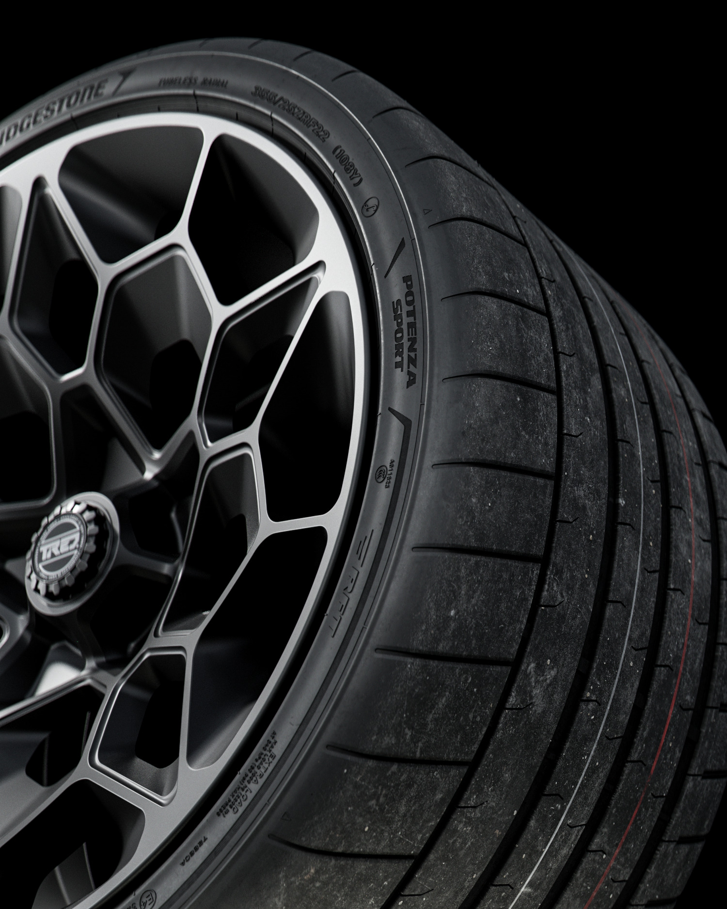 Bridgestone Potenza Sport 355 25 ZRF R22 3D model_4