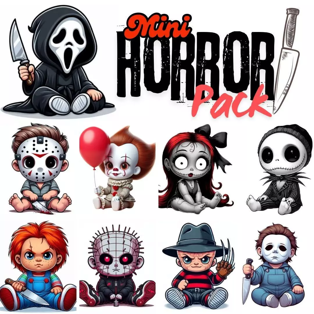 Horror Icons Mega Pack Chibi Comic Version of 9 Horror Movie 3D print model_0